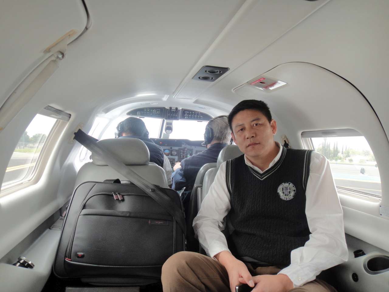 Leo Lee take our guests to experience flight in a Piper Malibu