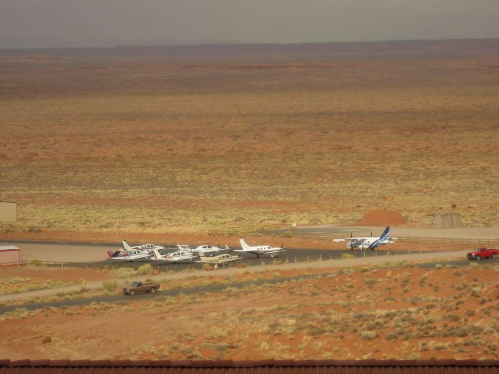 IMG_2635_Our Fleet of 7 aircrafts parking on Monument Valley Ramp