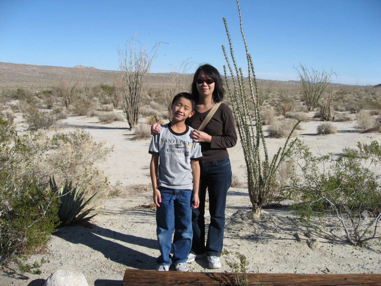 The hot spring gushes out in the middle of a desert