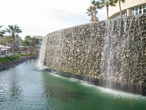 The hotel back pool area